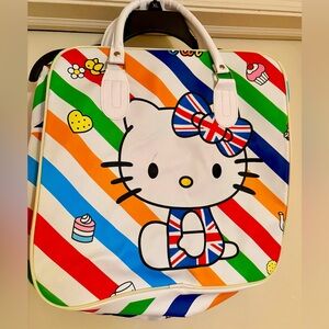 EUC darling UK 🇬🇧 Hello Kittyunion jack faux leather rainbow 🌈 tote bag 🇬🇧🌈